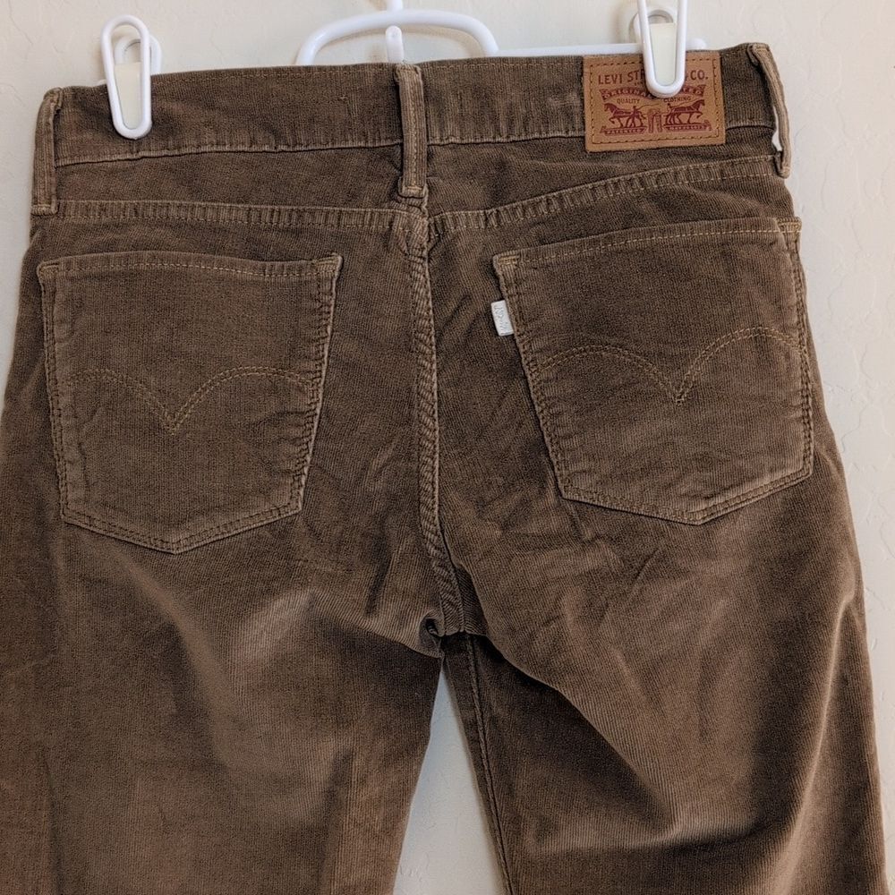 Levis 710 Corduroy Super Skinny Brown Pants - Size 27 - Picture 5 of 11